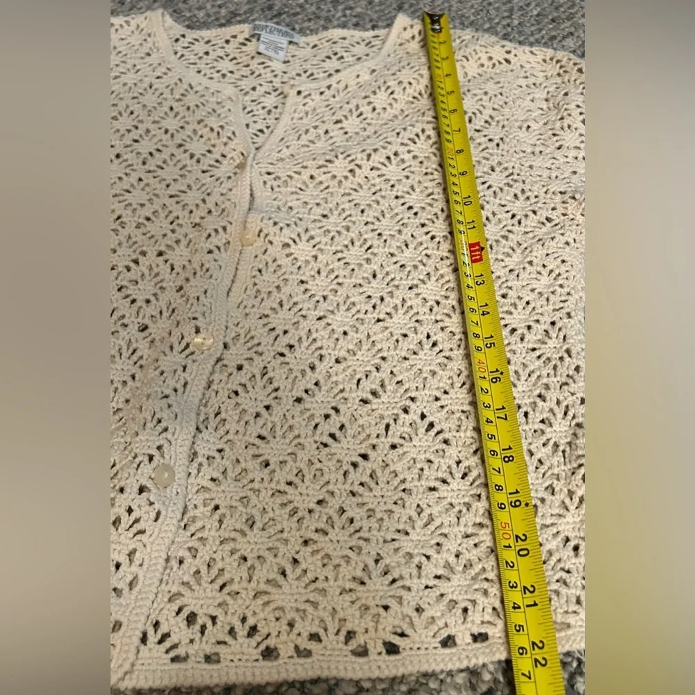 Vintage Northern Reflections Cream Open-Knit Cardigan - Picture 15 of 15